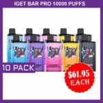 IGET BAR PRO 10000 PUFFS –  10 PACK