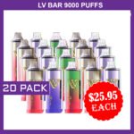 LV BAR – 9000 PUFFS – 20 PACK