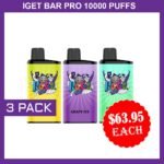 IGET BAR PRO 10000 PUFFS –  3 PACK