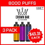 ALFAKHER CROWN BAR – 8000 PUFFS – 3 PACK