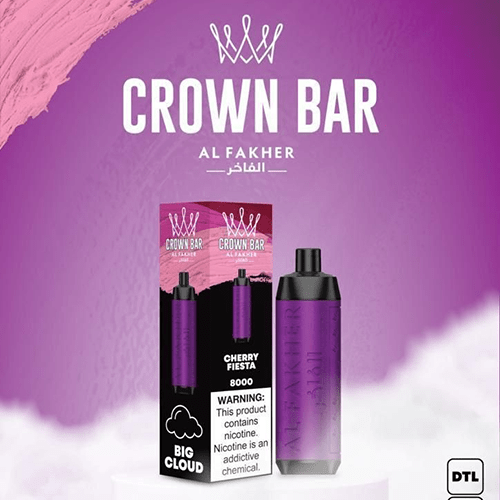 CROWN-BAR-ALFAKHER-CHERRY-RASPBERRY-8000-PUFFS.png ALFAKHER CROWN BAR CHERRY RASPBERRY – 8000 PUFFS - Image 1