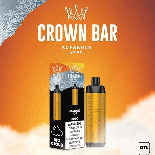 CROWN-BAR-ALFAKHER-MANGO-FREEZE-8000-PUFFS.png ALFAKHER CROWN BAR MANGO FREEZE – 8000 PUFFS - Image 1