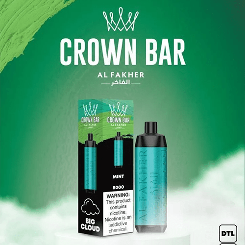 CROWN-BAR-ALFAKHER-SIMPLY-MINT-8000-PUFFS.png ALFAKHER CROWN BAR MINT – 8000 PUFFS - Image 1