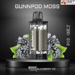 GUNNPOD MOSS – BLACKBERRY ICE- 8000 PUFFS – POD ONLY