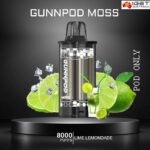 GUNNPOD MOSS – LIME LEMONDADE – 8000 PUFFS – POD ONLY