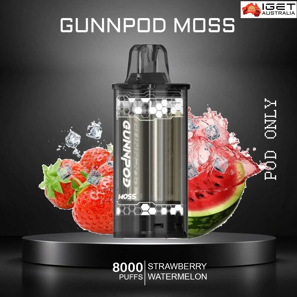 GUNNPOD-MOSS-STRAWBERRY-WATERMELON-8000-PUFFS-POD-ONLY-1.jpg GUNNPOD MOSS β STRAWBERRY WATERMELON ICE β 8000 PUFFS β POD ONLY - Image 1