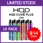 HQD CUVIE PLUS – 1200 PUFFS – 10 PACK