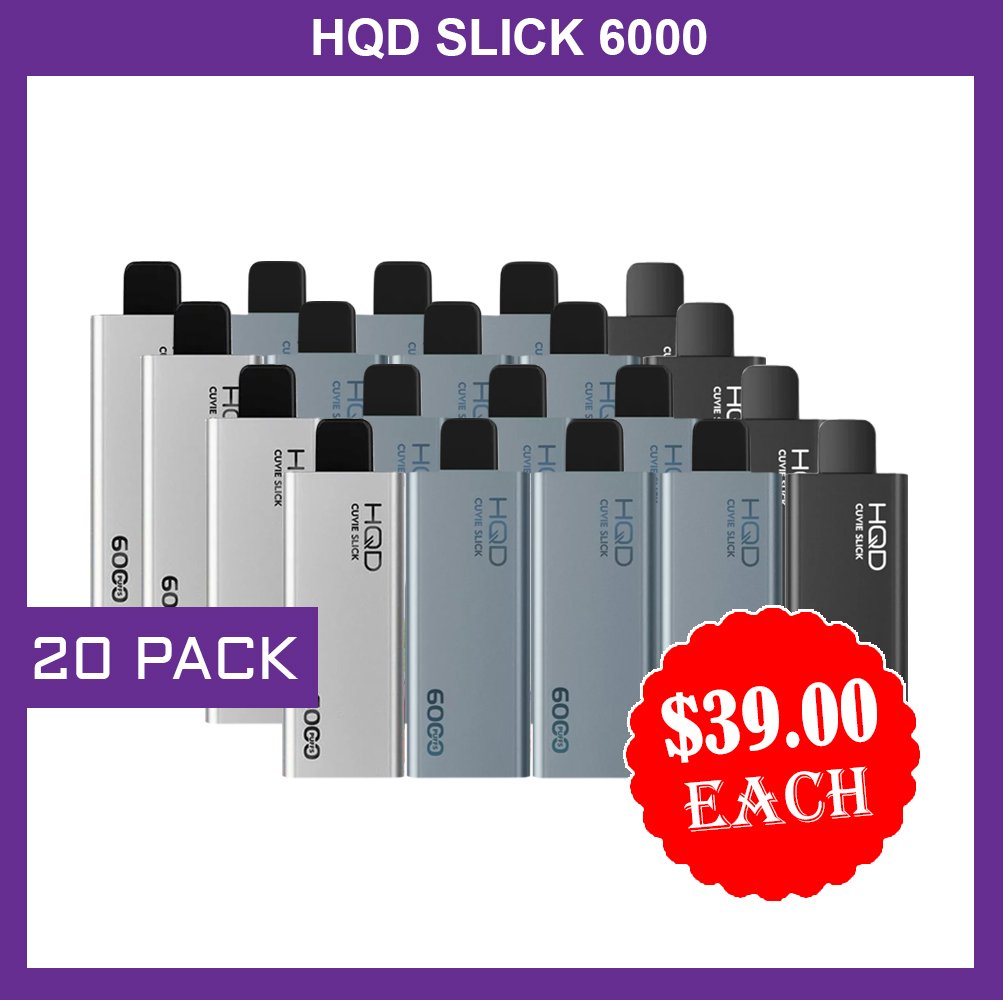 HQD-SLICK-200-PACKS.jpg HQD SLICK – 20 PACK- 6000 PUFFS - Image 1