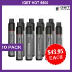 IGET HOT 5500 PUFFS – 10 PACK