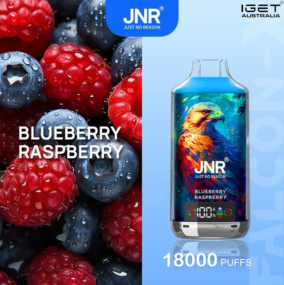 JNR-FALCON-X-BLUEBERRY-RASPBERRY-18000-PUFFS.jpg JNR FALCON -X BLUEBERRY RASPBERRY – 18000 PUFFS - Image 1