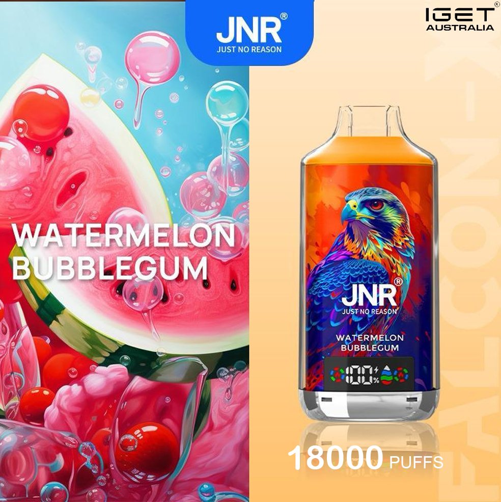 JNR-FALCON-X-WATERMELON-BUBBLEGUM-18000-PUFFS.jpg JNR FALCON -X WATERMELON BUBBLEGUM- 18000 PUFFS - Image 1