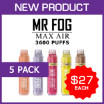 MR FOG MAX AIR – 3600 PUFFS – 5 PACK