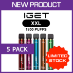 IGET XXL – 1800 PUFFS – 5 PACK