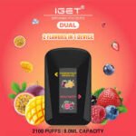 IGET DUAL 2 FLAVOURS IN 1 DEVICE PASSIONFRUIT MANGO ICE / MIXED BERRY – 2100 PUFFS