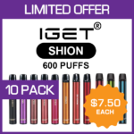 IGET SHION – 600 PUFFS  – 10 PACK