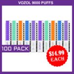 VOZOL 9000 PUFFS – 100 PACK